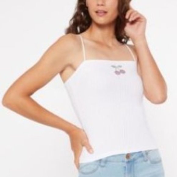 Cherry Ribbed Tank Top - Picture 2 of 5